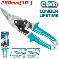 [SKUIMG]THTJ531106|THTJ531106.jpg|TIJERA DE AVIACION DE 250 MM (10") IZQUIERDA. CRMO. ESPESOR MÁX 1.2 MM