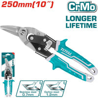 [SKUIMG]THTJ533106|THTJ533106.jpg|TIJERA DE AVIACION DE 250 MM (10") DERECHA. CRMO. ESPESOR MÁX. DE CORTE: ACERO = 1.2