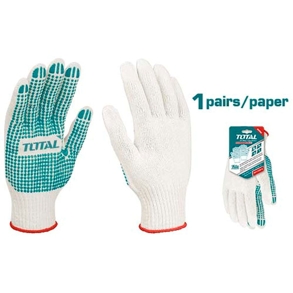 (1 PAR) GUANTES DE PUNTOS DE PVC. CALIBRE 10. MEDIDA 10 (XL).